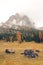 Tre Cime di Lavaredo seen from the famous  â€œThree Peaks Viewâ€ÂÃ‚Â situated near Lago di Landro.